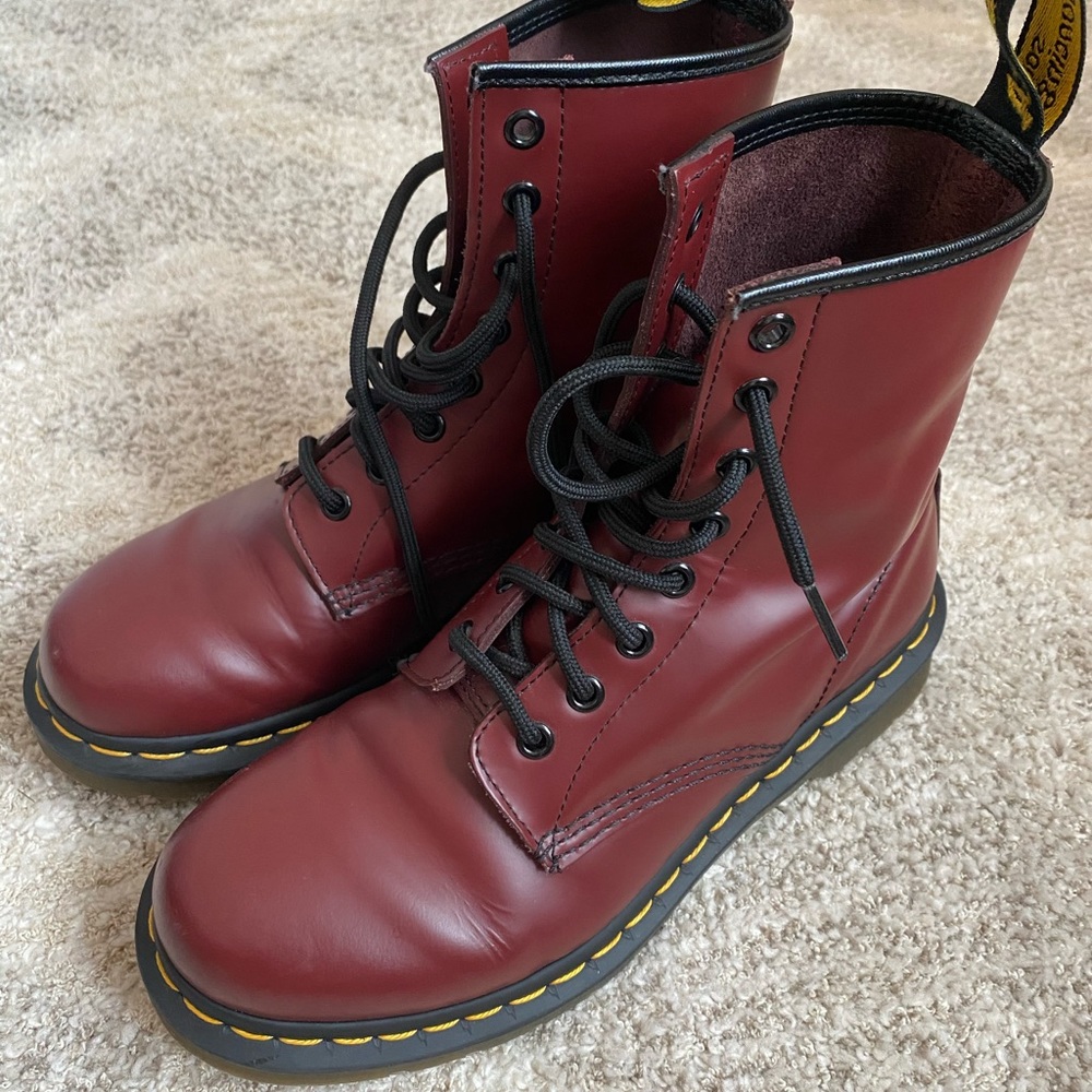 Burgundy Doc Martens Size 8